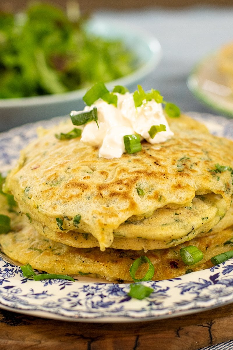 Greek Savory Pancakes with Onions & Herbs Kremydotiganites Dimitras