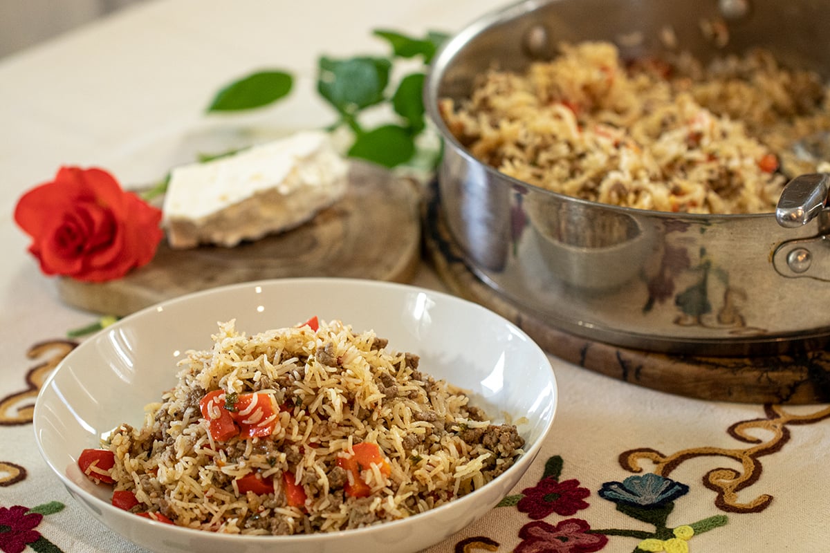 GreekStyle Beef & Rice Skillet Pilafi me Keema Dimitras Dishes