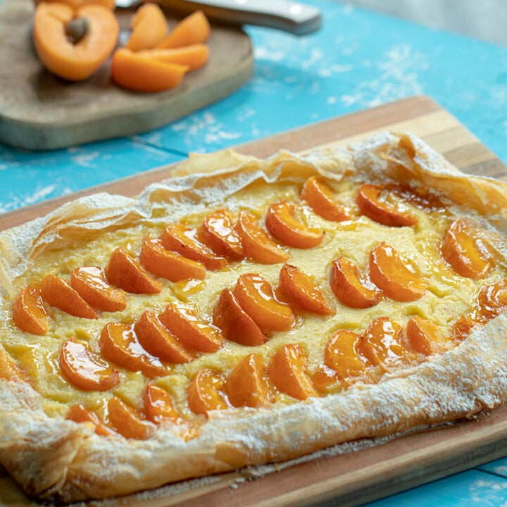 Greek-Style Apricot Phyllo Galette with Custard
