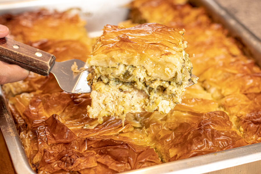 Zucchini & Feta Pie (Kolokithopita) to Feed a Crowd - Dimitras Dishes