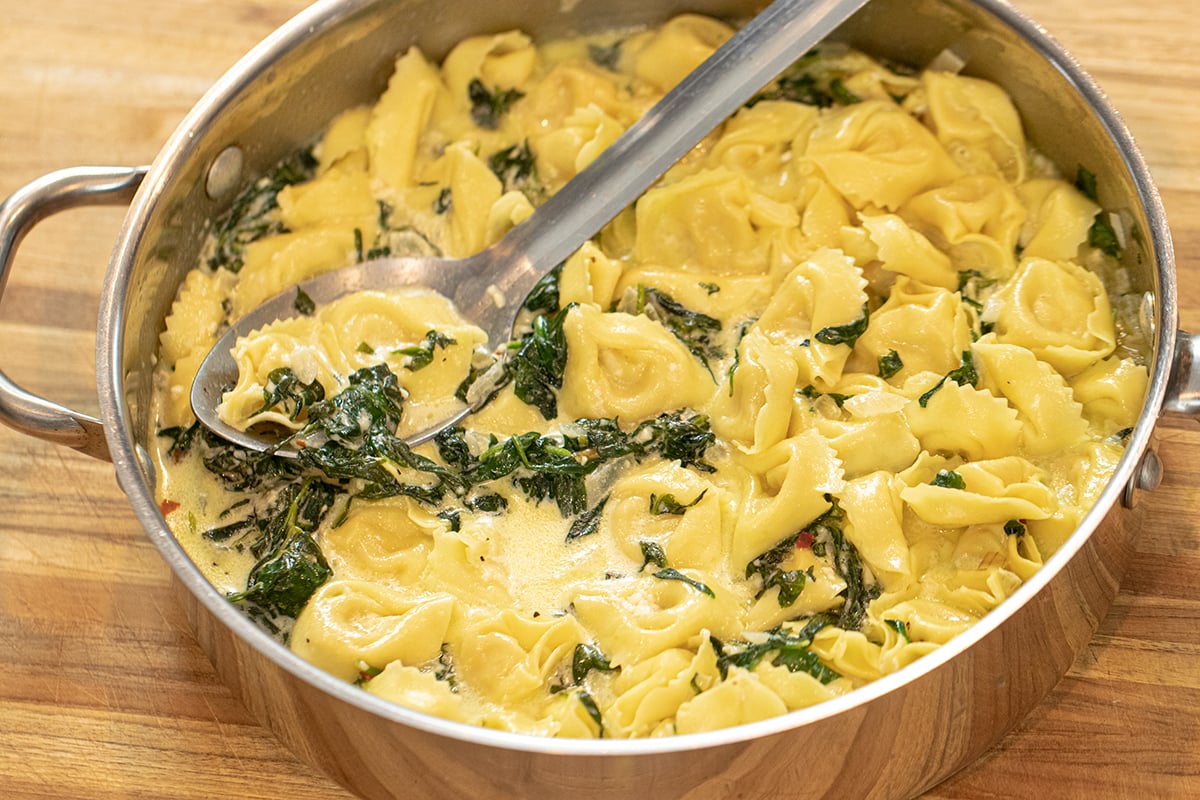Tortellini in a Spinach & Feta Sauce Ready in 20 Minutes! Dimitras