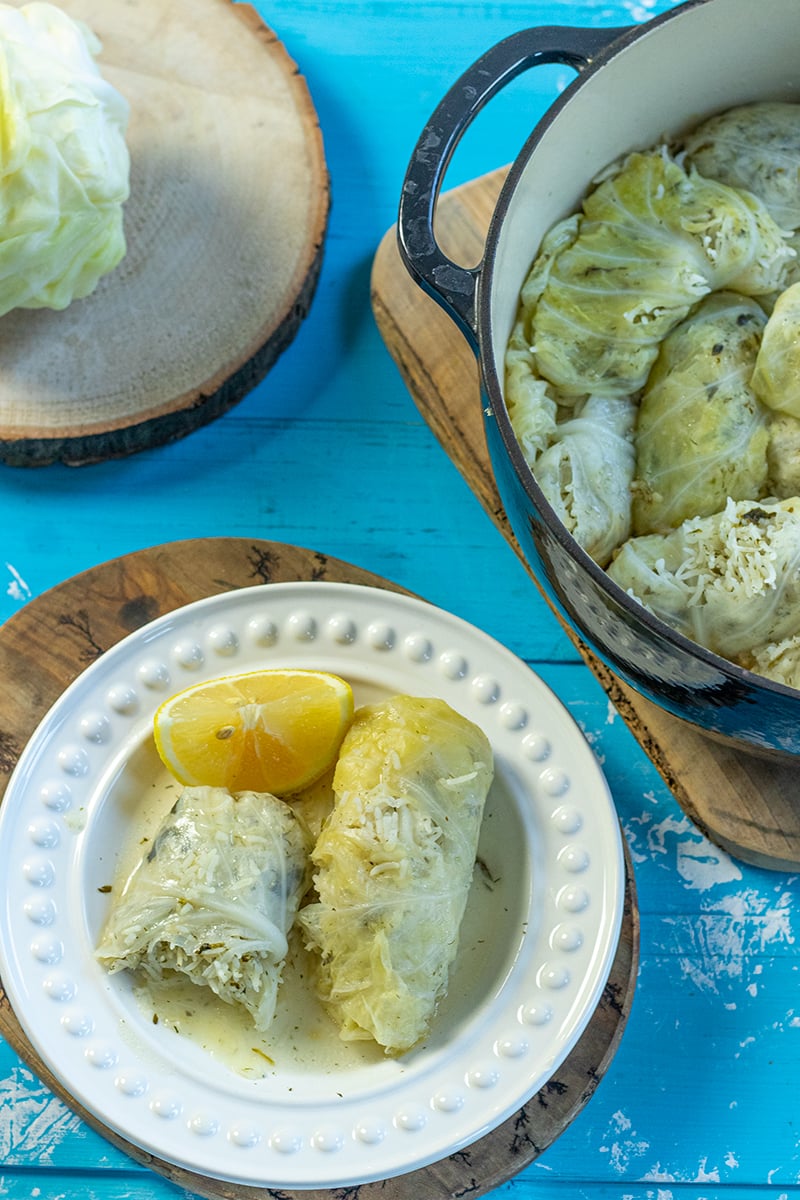 Greek Stuffed Cabbage Rolls (Vegetarian) Dimitras Dishes