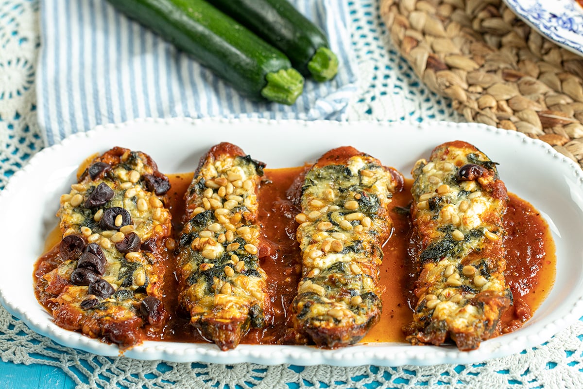 Mediterranean Stuffed Zucchini Boats Dimitras Dishes