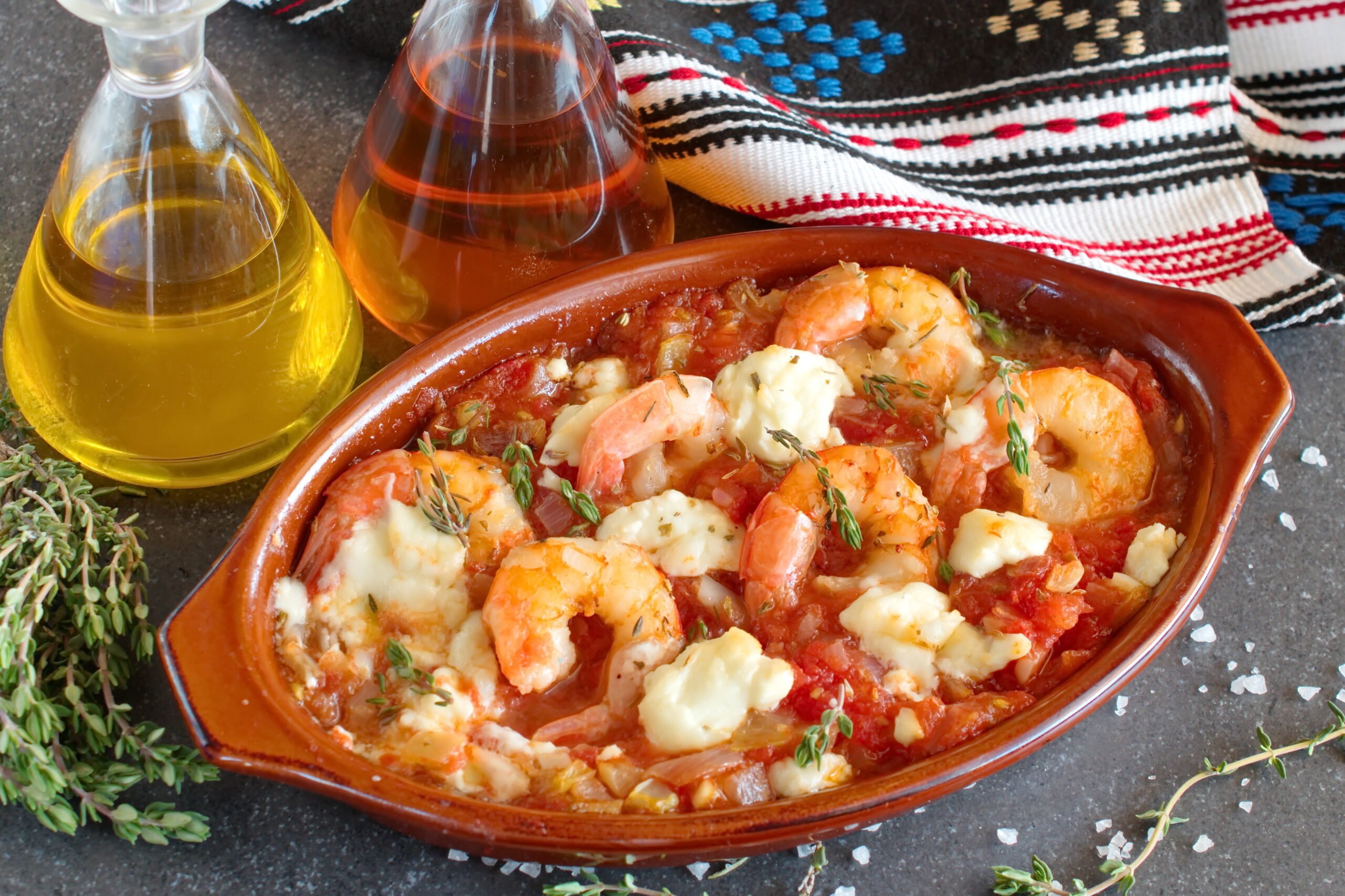 Shrimp Saganaki: Shrimp in a Tomato Feta Sauce - Dimitras Dishes
