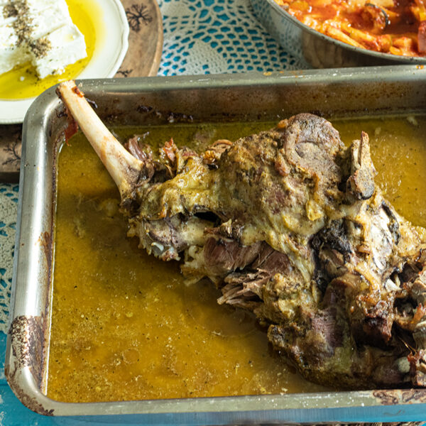 Roast Leg of Lamb Marinated in Yogurt Dimitras Dishes