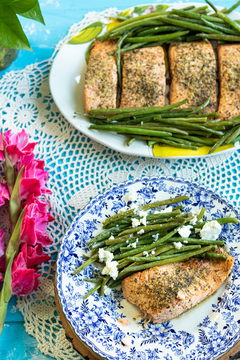 Roasted Salmon & Green Beans Dimitras Dishes
