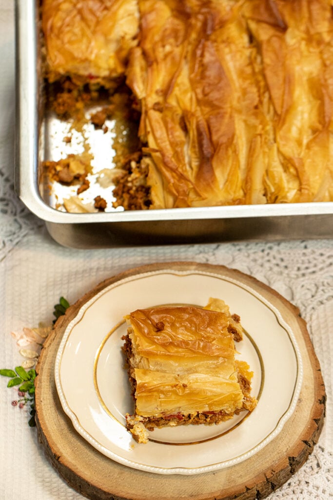 Kreatopita: Greek Minced Meat & Phyllo Pie - Dimitras Dishes
