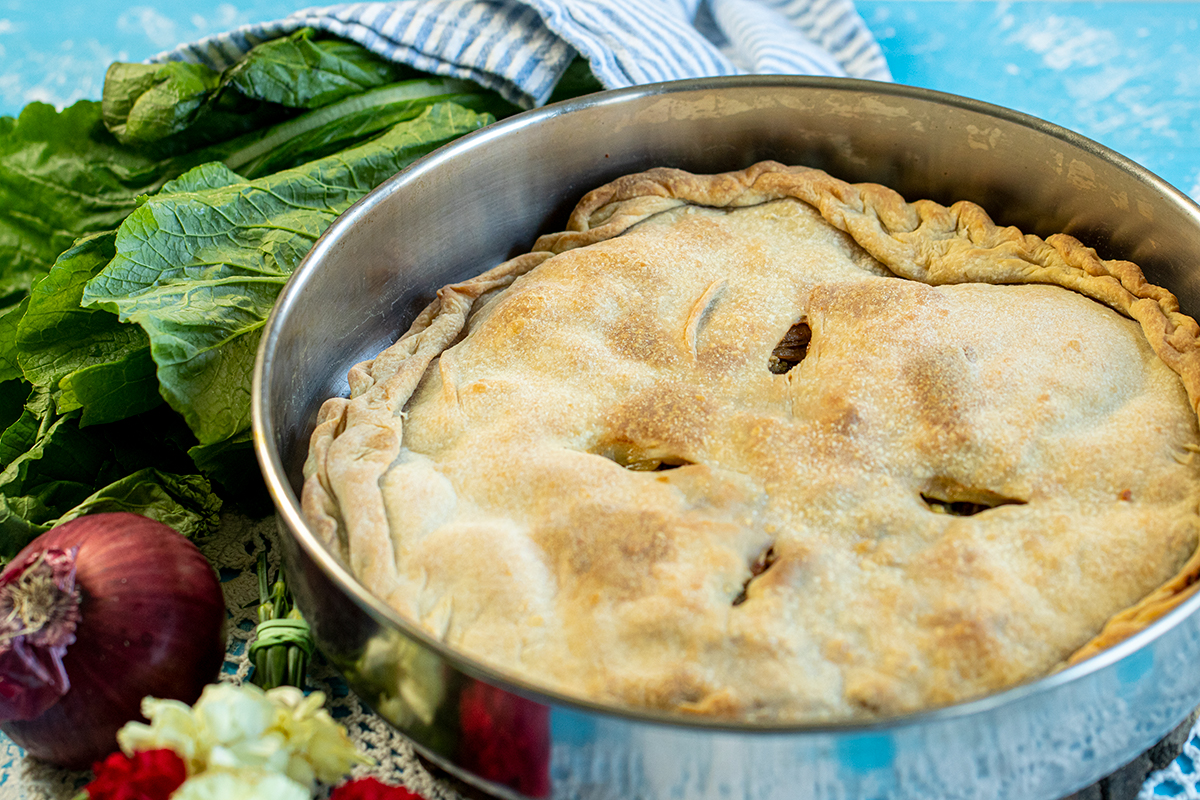 Greek Lamb & Greens Pie with Homemade Phyllo