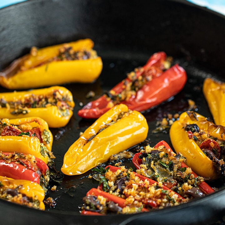 Mini Peppers Stuffed with Olives & Herbs (Vegan)