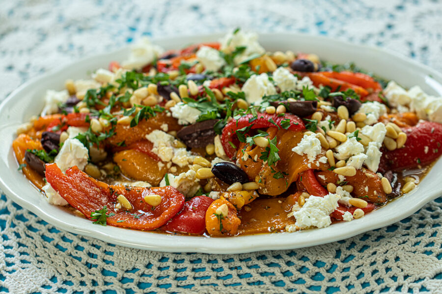 Roasted Red Pepper & Feta Salad - Dimitras Dishes