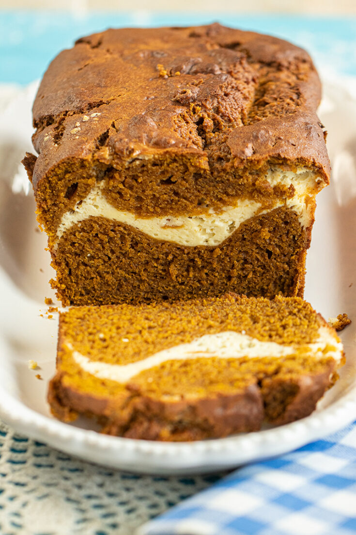 Pumpkin Loaf Cake with Cream Cheese Filling - Nordic Ware