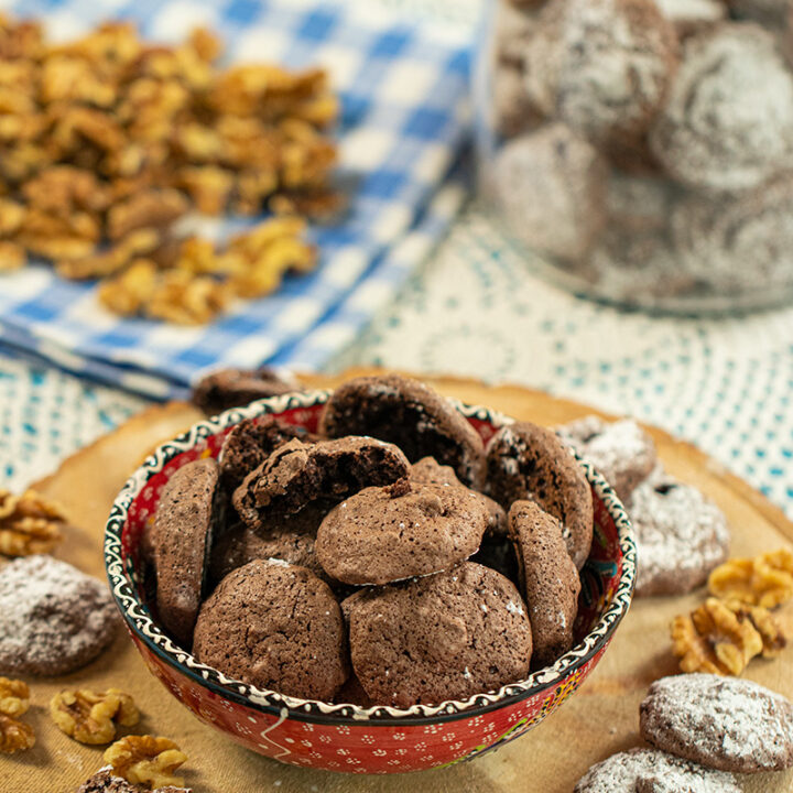Karidata: Greek Walnut Meringue Cookies