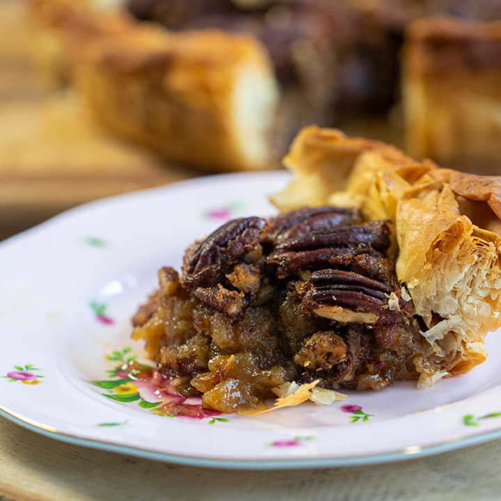 Pecan Pie with a Flaky Phyllo Crust