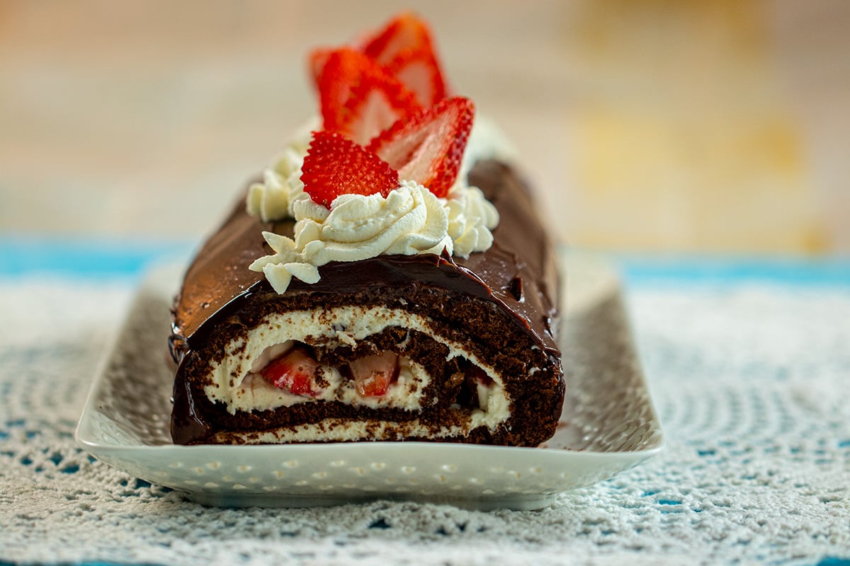 Chocolate & Strawberry Swiss Cake Roll Dimitras Dishes