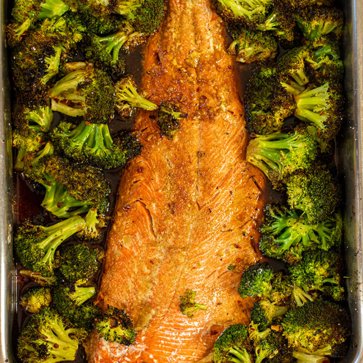 Asian Salmon & Broccoli Sheet Pan Dinner