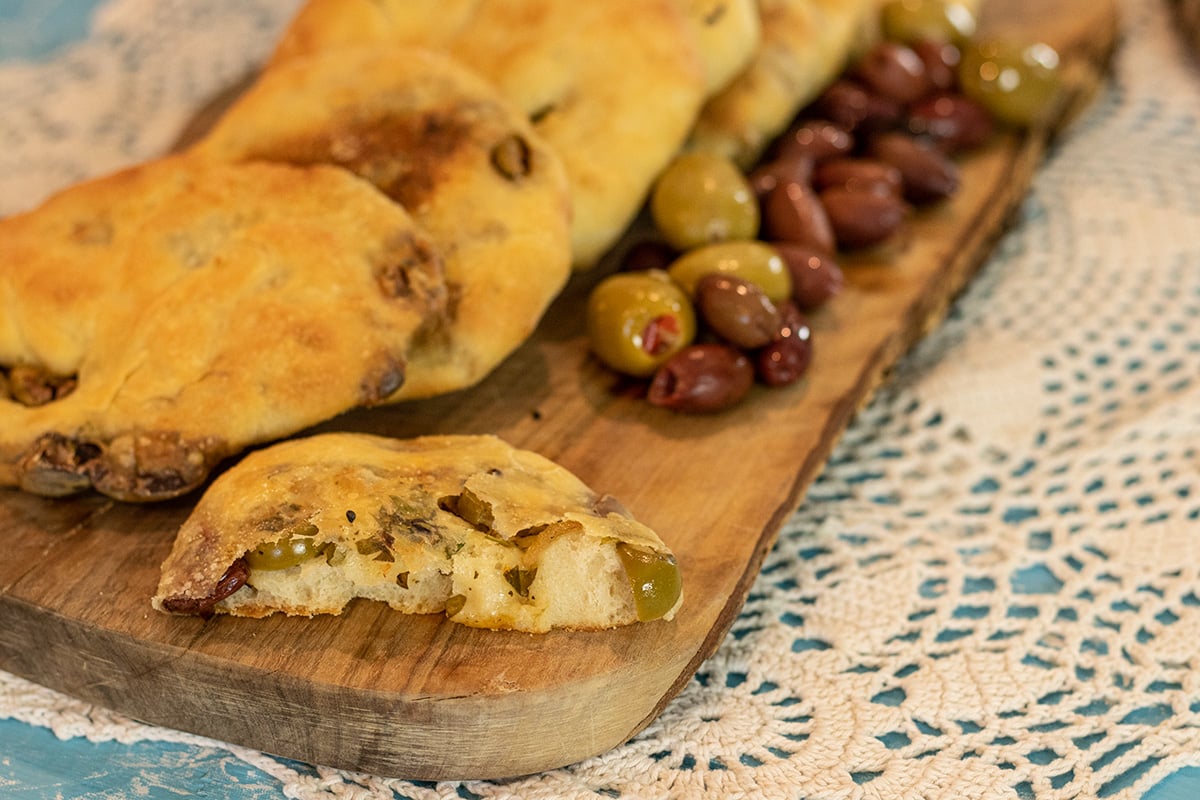 Olivefilled Flatbread Dimitras Dishes