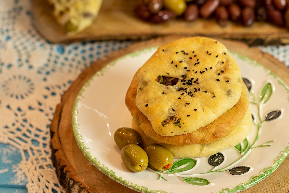 Olivefilled Flatbread Dimitras Dishes