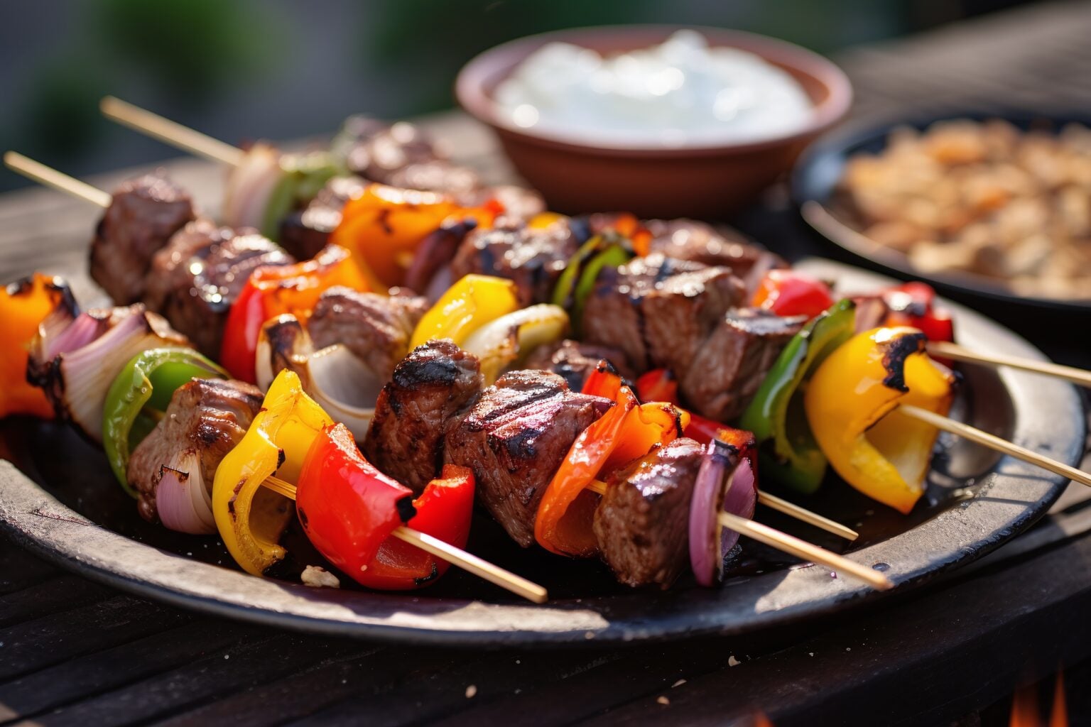 halal beef souvlaki pan Greek lemon oregano pita garlic sauce one pan dinner easy