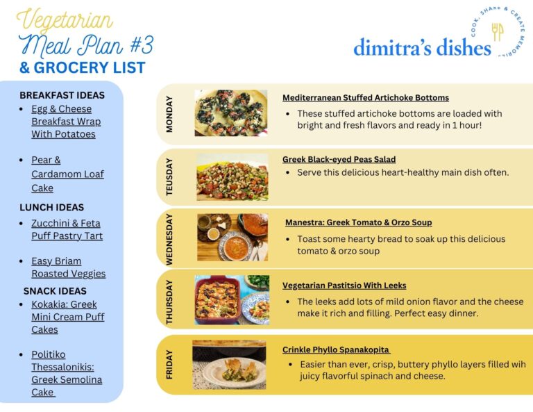 Vegetarian Meal Plan 3 - Dimitras Dishes