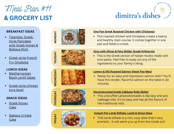 Weekly Meal Plan (11): One Pan Meals - Dimitras Dishes