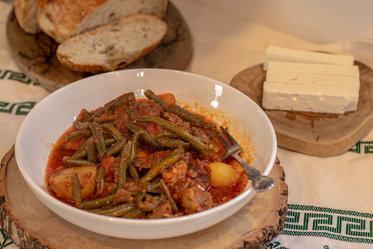 Fasolakia me Arni: String Beans & Lamb Stew - Dimitras Dishes