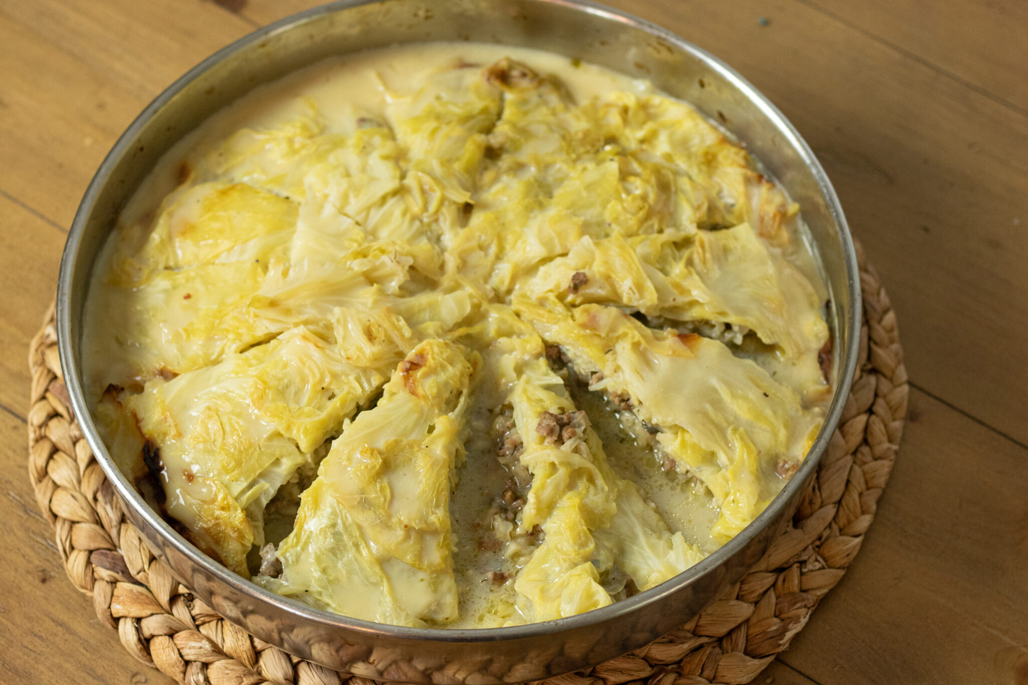 Greek Lemony Cabbage Roll Pie (Lahanodolmades Bake) Dimitras Dishes