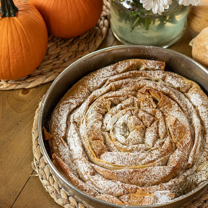 Sweet Greek Pumpkin Pie (Kolokithopita) – Spiral Phyllo Pie