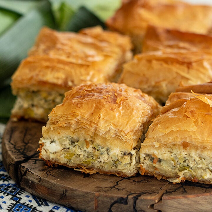 Greek Prassopita (Leek and Feta Phyllo Pie)