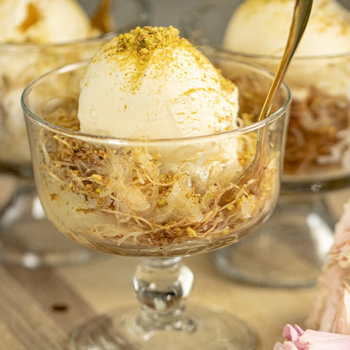 Greek Kataifi with Vanilla Ice Cream