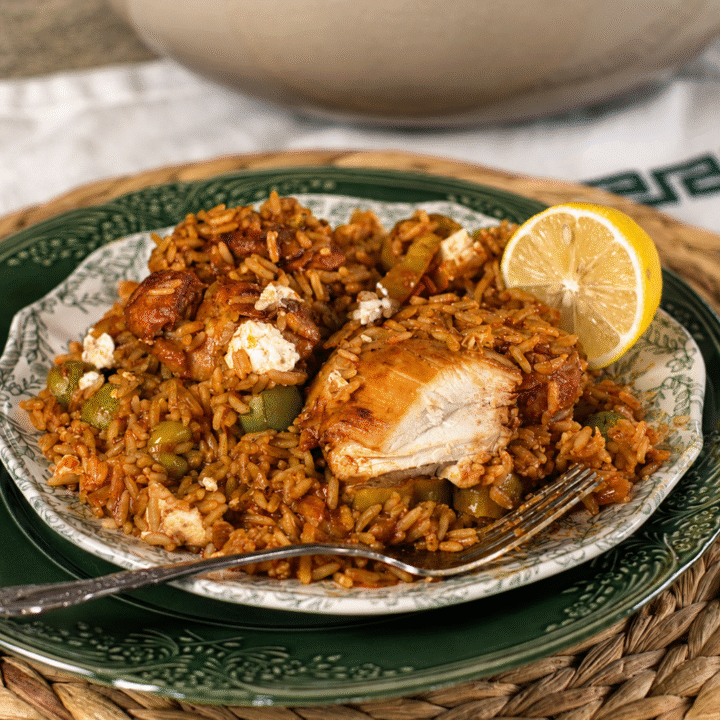 One Pan Harissa Chicken & Feta Rice An Easy Mediterranean Chicken Dinner