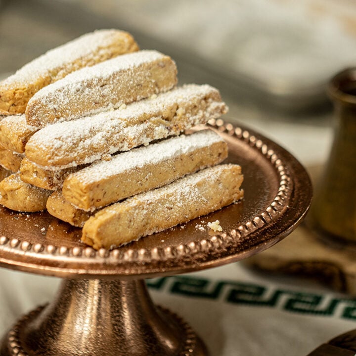 Easy Greek Kourabiedes Sticks (Traditional Greek Butter Cookies)